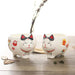 Maneki Neko Ceramic Tea Set - Charming Lucky Cat Teapot with Cups and Infuser