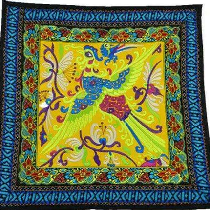 Chinese Handmade Ethnic Phoenix Embroidered Pillow Case