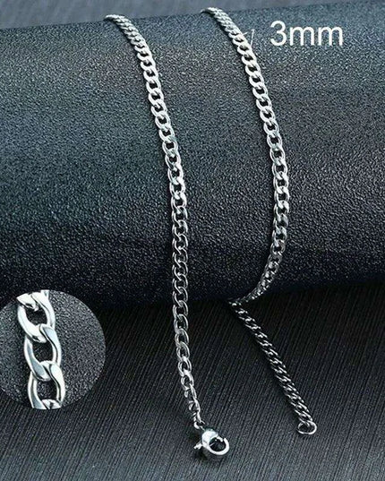 Sleek Urban Style: Men's Black and Gold Stainless Steel Link Necklace