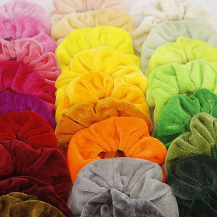 Vintage Velvet Luxe Hair Accessories - Set of 20/40 Elegant Scrunchies