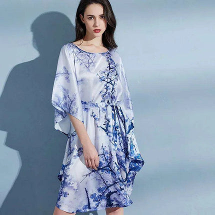 Silk Elegance: Luxurious 100% Pure Silk Nightgown Robe for Women