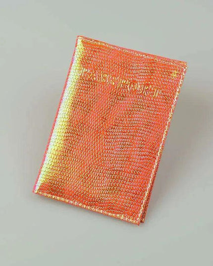 Stylish PU Leather Passport Case with Charming English Word Designs - Essential Travel Companion