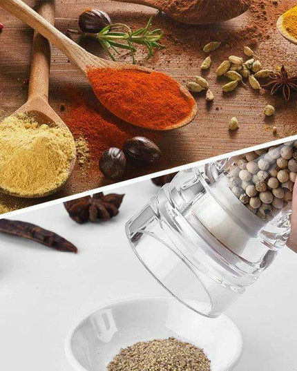 Versatile Clear Acrylic Pepper Mill with Adjustable Grinding Settings