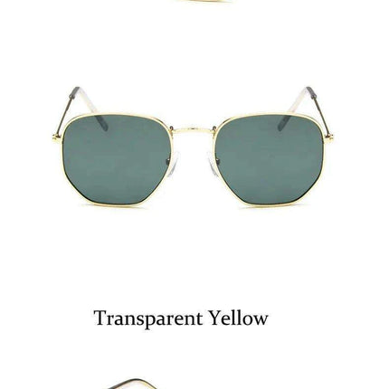 Chic Hexagonal Sunglasses with UV Protection and Timeless Style