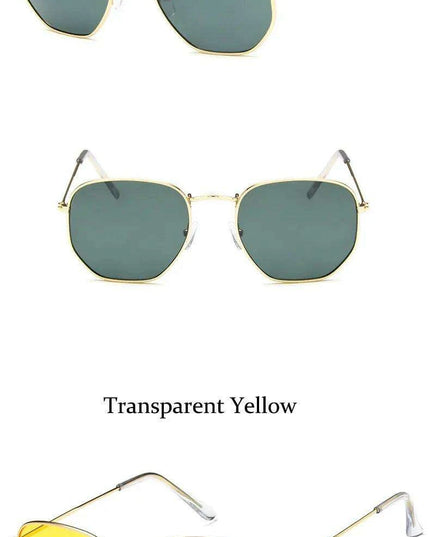 Chic Hexagonal Sunglasses with UV Protection and Timeless Style