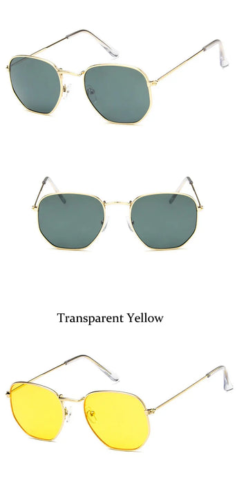 Stylish Retro Hexagon Mirror Sunglasses