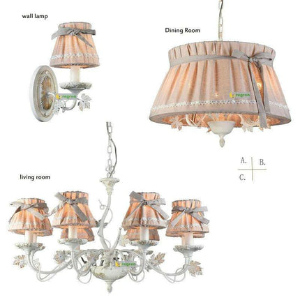 Sophisticated Blush Pink LED Chandelier – Stylish Fabric Shade Lighting for Every Room
