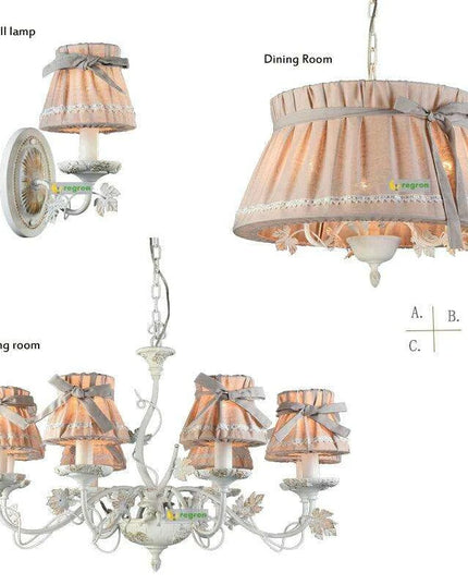 Sophisticated Blush Pink LED Chandelier – Stylish Fabric Shade Lighting for Every Room
