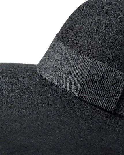 Elegant Women's Wide Brim Wool Felt Fedora Hat with Sophisticated Ribbon Detail - Perfect for Celebrations and Formal Events