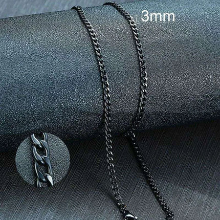 Sleek Urban Style: Men's Black and Gold Stainless Steel Link Necklace