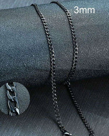 Sleek Urban Style: Men's Black and Gold Stainless Steel Link Necklace