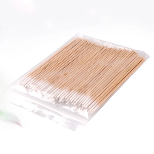 Precision Wooden Handle Cotton Swabs - 300pcs for Makeup, Tattoos, and Microblading