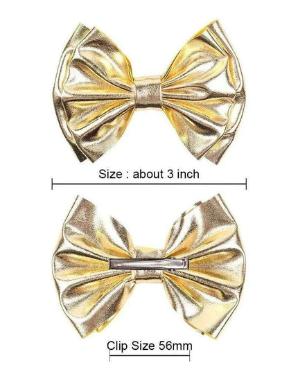 Chic Vintage Gold Hair Bows Collection - Stylish Accessories for Trendy Kids