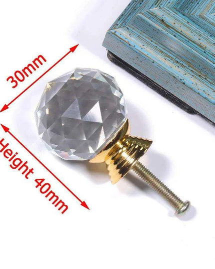 30mm Colorful Crystal Glass Drawer Pulls for Elegant Home Enhancement