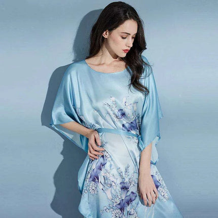 Silk Elegance: Luxurious 100% Pure Silk Nightgown Robe for Women
