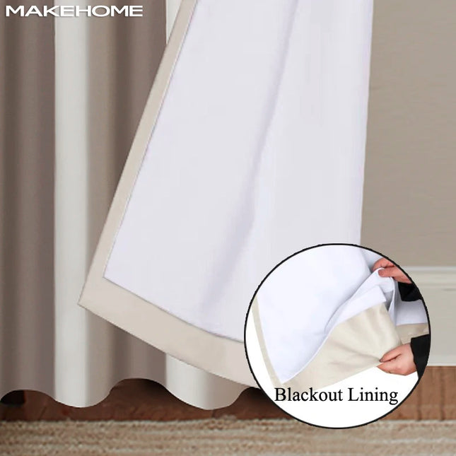 MAKEHOME Thermal Blackout Curtains - White, Energy Efficient Drapes