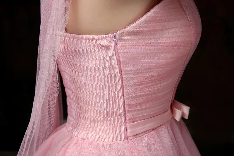 One-Shoulder Mesh Cocktail Dress for Bridesmaids and Special Occasions