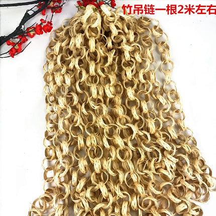 Hand-Woven Bamboo Curtain Hanging Decoration – Set of 10