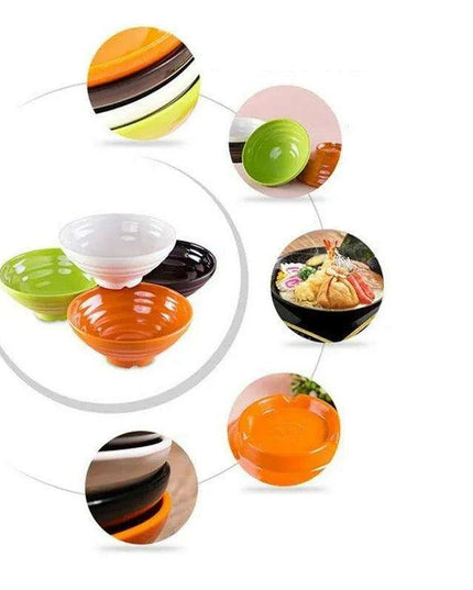 Set of 100 - 8-Inch Elegant Melamine Bowls for Authentic Korean and Japanese Dining - Perfect for Home and Restaurant Use