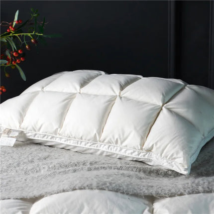 Premium Goose Down Pillows — 100% Cotton Downproof Cover, Hotel-Soft Comfort