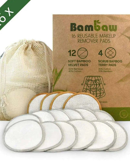 Eco-Friendly Velvet & Bamboo Charcoal Makeup Remover Pads Set