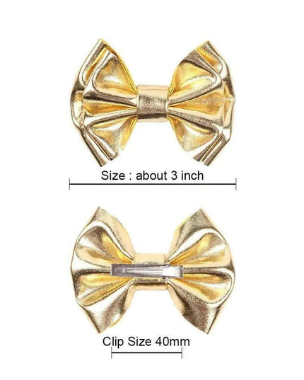 Chic Vintage Gold Hair Bows Collection - Stylish Accessories for Trendy Kids