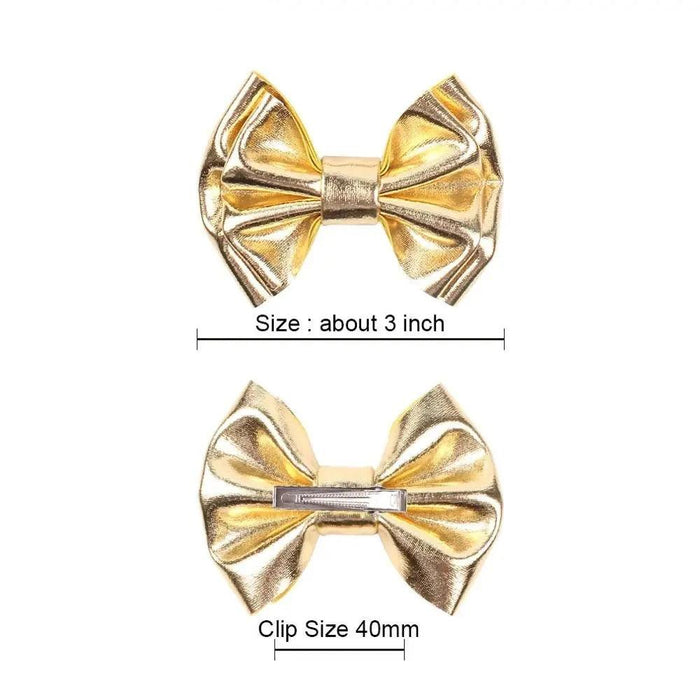 Chic Vintage Gold Hair Bows Collection - Stylish Accessories for Trendy Kids