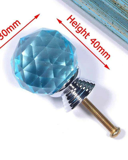 30mm Colorful Crystal Glass Drawer Pulls for Elegant Home Enhancement