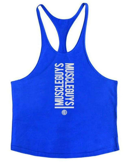 Men's Y-Back Sleeveless Muscle Tank - Performance Fitness Stringer Vest for Bodybuilding