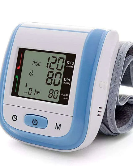Portable Automatic Wrist Blood Pressure Monitor with Heart Rate Monitoring - Easy-to-Use Design