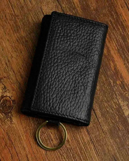 Elegant Leather Men's Multifunctional Wallet Set with Key Organizer and Remote Holder