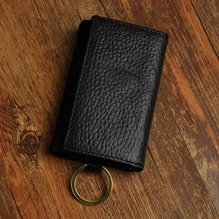 Leather Men's Multifunction Coin Wallet with Car Remote Case & Key Holder