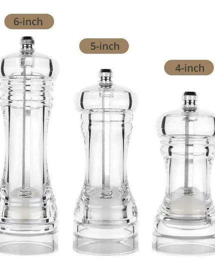 Versatile Clear Acrylic Pepper Mill with Adjustable Grinding Settings
