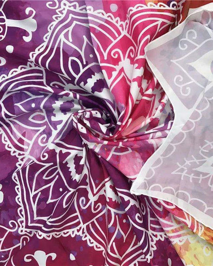 Bohemian Mandala Beach & Yoga Round Mat - Stylish Picnic Tapestry