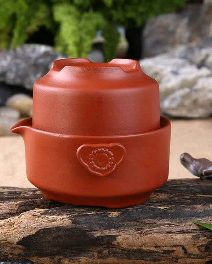 Travel-Ready Purple Clay Kung Fu Tea Set with Teapot and Cup for Brewing Anywhere