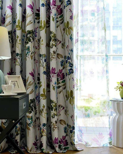 Elegant Purple Floral Blackout Curtains for Home Decor