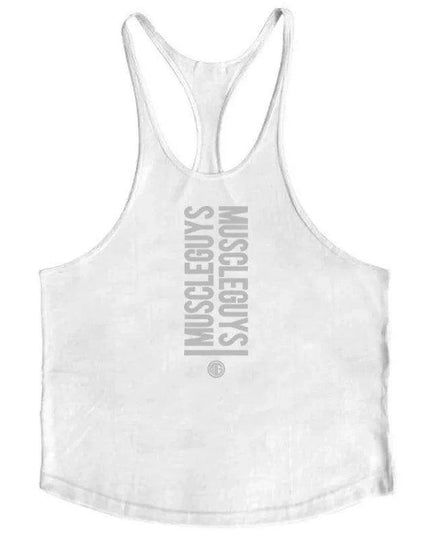 Men's Y-Back Sleeveless Muscle Tank - Performance Fitness Stringer Vest for Bodybuilding