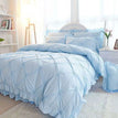 Blue / Full 1.5M Bed 4pcs / Bed Skirt Style