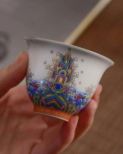 Exquisite Enamel and Silver Kungfu Tea Set - Heritage Elegance Collection