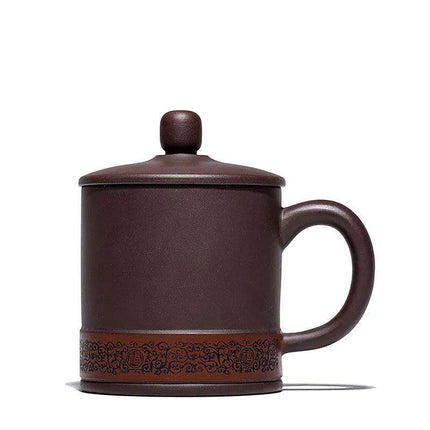 Handcrafted 400ML Yixing Purple Clay Tea Cup Set - Elegant Chinese Mugs for Home and Travel