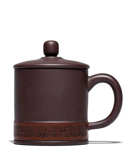 Handcrafted 400ML Yixing Purple Clay Tea Cup Set - Elegant Chinese Mugs for Home and Travel