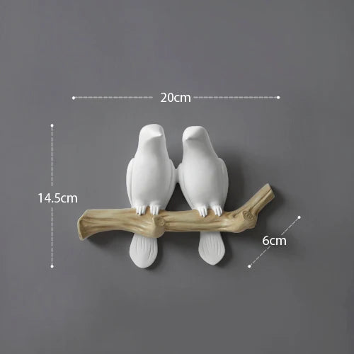 Elegant Resin Bird Wall Hook: Stylish Home Organizer