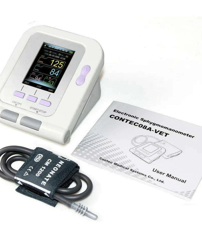 Veterinary Digital Blood Pressure Monitor with Integrated SpO2 Functionality - CONTEC 08A VET for Optimal Animal Healthcare