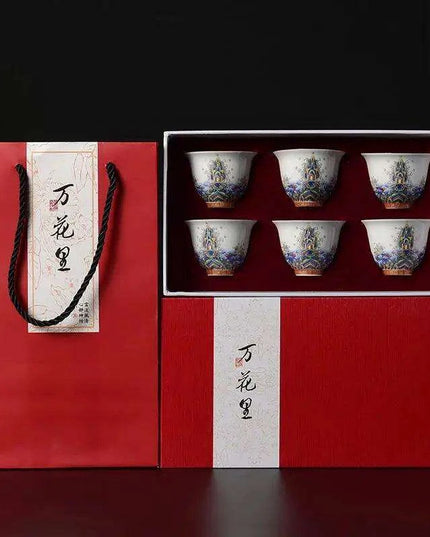 Exquisite Enamel and Silver Kungfu Tea Set - Heritage Elegance Collection