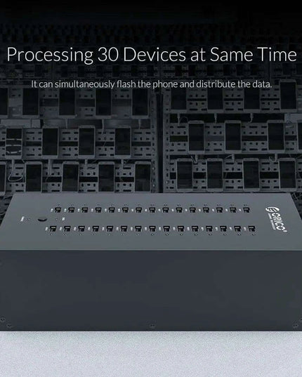 30-Port Heavy-Duty USB Hub with Built-In SD Card Reader for Enhanced Data Transfer and Charging