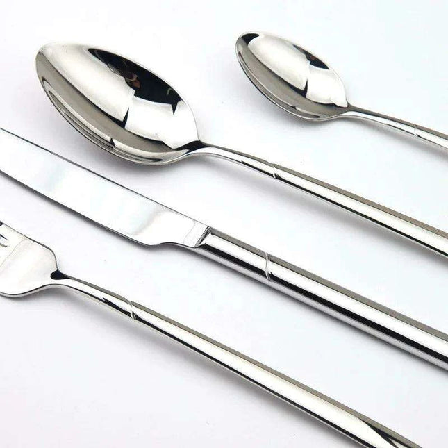 Elegant 24-Piece Stainless Steel Flatware Set for Upscale Dining Experiences