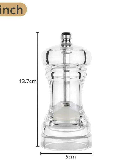 Versatile Clear Acrylic Pepper Mill with Adjustable Grinding Settings