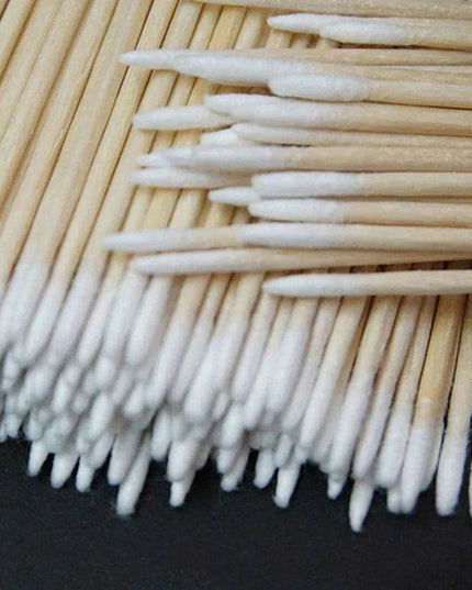 Premium Cotton Swabs with Wooden Handles - Essential Beauty Tool Collection