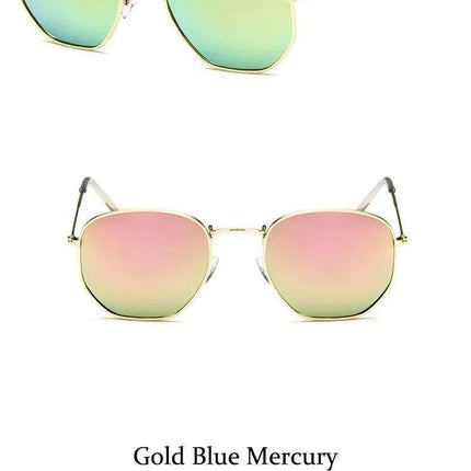Chic Hexagonal Sunglasses with UV Protection and Timeless Style