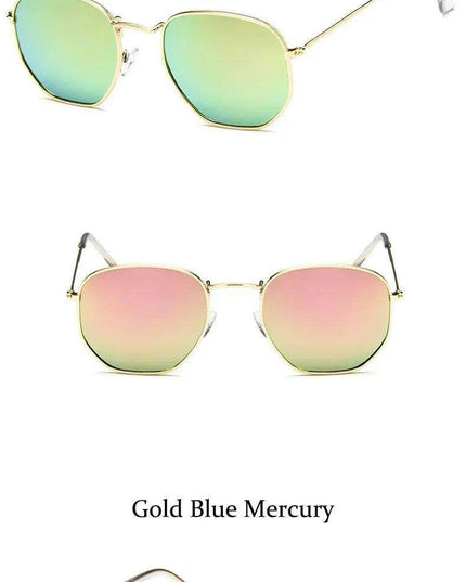 Chic Hexagonal Sunglasses with UV Protection and Timeless Style